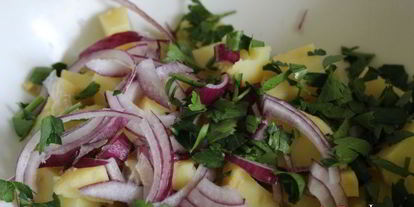 Шаг 1: теплого картофельного салата с морской капустой