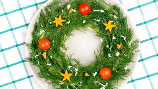 Рецепт Новогоднего венка из оливье