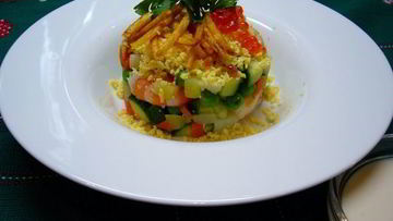 Рецепт Оливье с креветками и картофелем пай