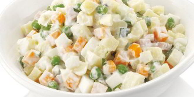 Рецепт оливье с креветками