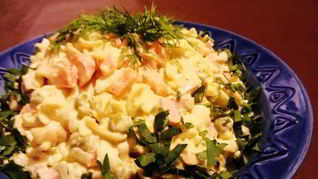 Рецепт Оливье с макаронами