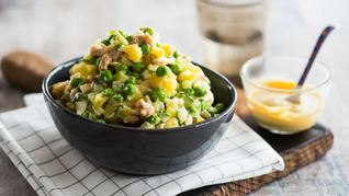 Рецепт Оливье с яблочным майонезом