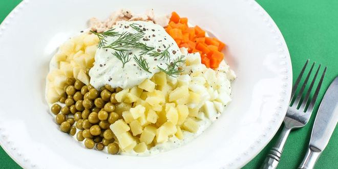 Рецепт оливье с яблоком