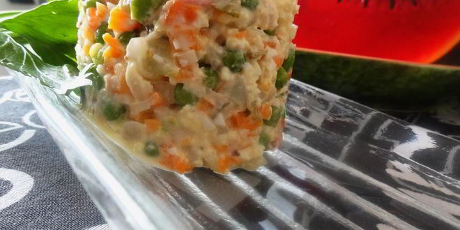 Рецепт салата оливье с кольраби