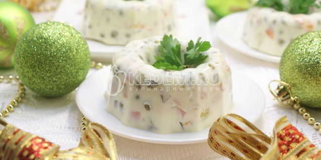 Рецепт заливного оливье