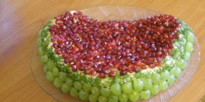 Рецепт салата арбузная долька