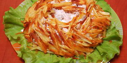 Шаг 6: салата гнездо глухаря