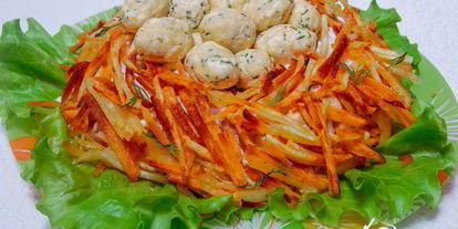 Шаг 7: салата гнездо глухаря