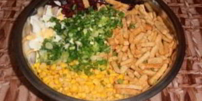 Шаг 3: салата из фасоли и яиц