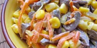 Шаг 7: салата из куриных сердечек