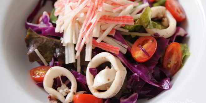 Рецепт салата из морепродуктов и овощей