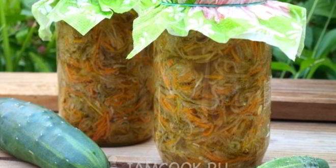Рецепт салата из переросших огурцов на зиму