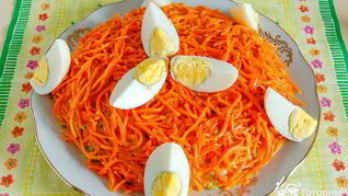 Рецепт Салата из ветчины с корейской морковью