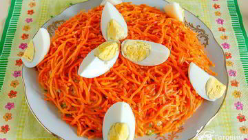 Рецепт Салата из ветчины с корейской морковью