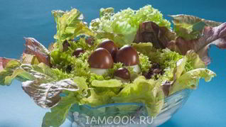 Рецепт Салата Лесная полянка с шампиньонами