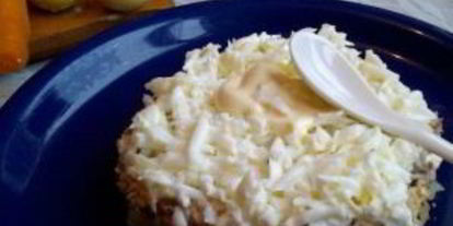 Шаг 3: мимозы с картошкой