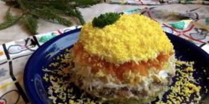 Шаг 6: мимозы с картошкой