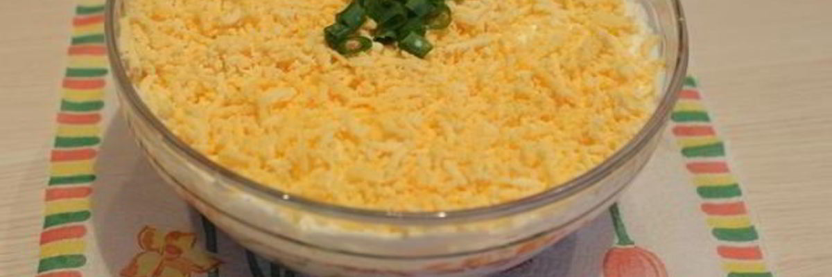 Рецепт Мимозы с печенью трески