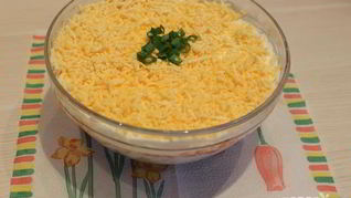 Рецепт Мимозы с печенью трески