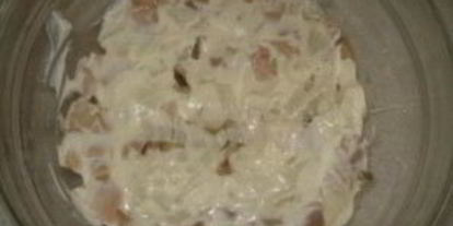 Шаг 1: мимозы с печенью трески