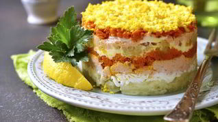 Рецепт Мимозы с семгой