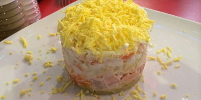 Рецепт салата мимоза без сливочного масла