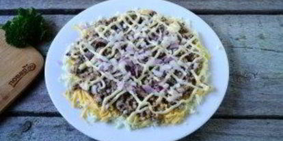 Шаг 5: салата мимоза классический слоеный