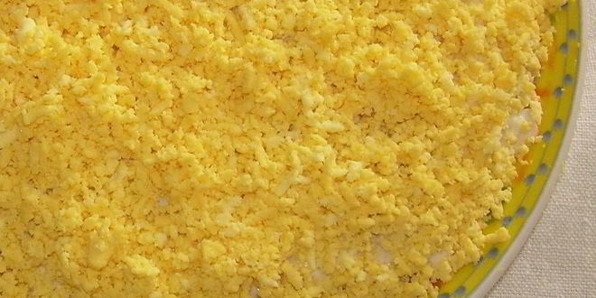 Рецепт салата мимоза с картофелем и сайрой