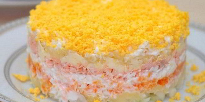 Рецепт салата мимоза с картошкой