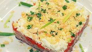 Рецепт Салата Мимоза с консервированной горбушей
