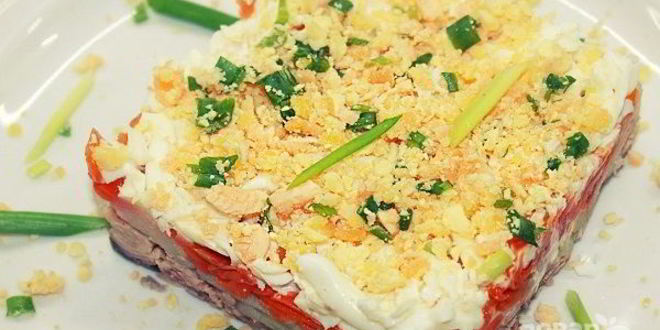 Рецепт Салата Мимоза с консервированной горбушей