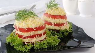 Рецепт Салата Мимоза с помидорами