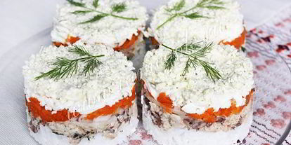 Шаг 8: салата мимоза с рисом