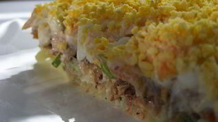 Рецепт Салата Мимоза с сайрой