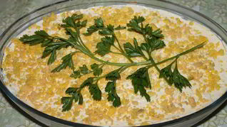 Рецепт Салата Мимоза с сыром и яблоком