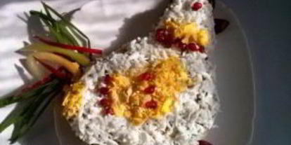 Шаг 11: салата петушка с сухариками