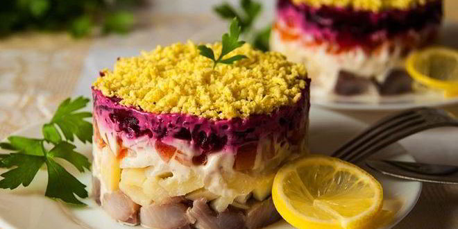 Рецепт Диетической селедки под шубой