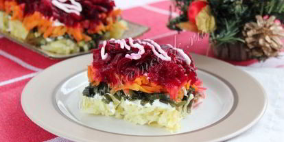 Шаг 9: салата под шубой вегетарианский