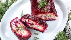 Рецепт Салата-рулета Сельдь под шубой с сыром