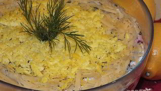 Рецепт Салата Сельдь под сырной шубой