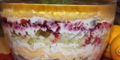 Шаг 8: салата сельдь под сырной шубой