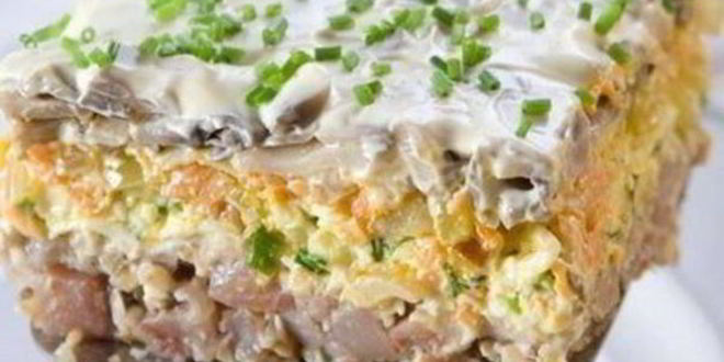 Рецепт селедки под шубой с шампиньонами по новому