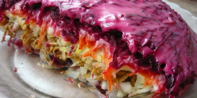 Рецепт селедки под шубой с яблоком