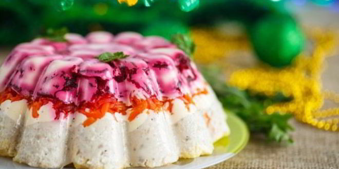 Рецепт Селедки под шубой с желатином