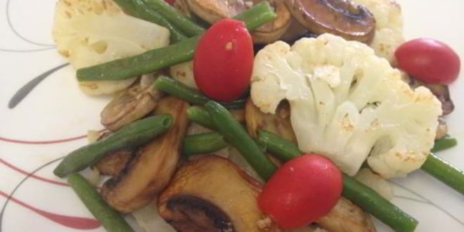 Рецепт салата с грибами, фасолью и цветной капустой