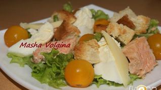 Рецепт Салата Цезарь с рыбой