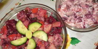 Шаг 7: салата с сельдью под соусом винегрет