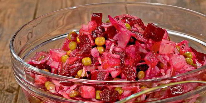 Рецепт салата винегрет с квашеной капустой