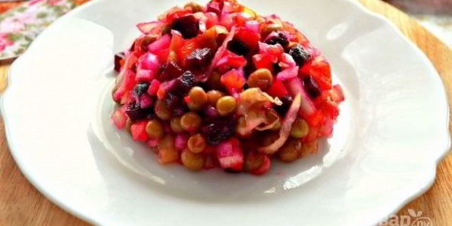 Рецепт Винегрета классического с горошком и капустой