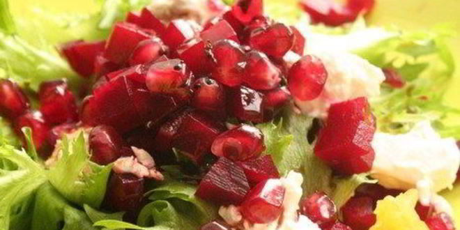 Рецепт винегрета с апельсином и козьим сыром